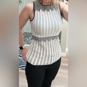 Summer sleeveless sweater in black and ecru WHBM in size small